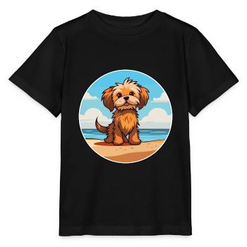 Lowchen Little Lion Dog Breed Cartoon Kawaii Dog - Stanley/Stella MINI CREATOR Kids’ T-Shirt - black - Front - Mikhail (115cm)