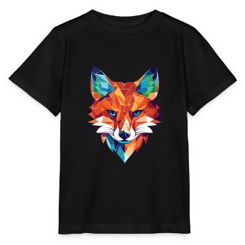 Érudit Renard Coloré Aquarelle Animal Animal Dessin Animé - T-shirt bio MINI CREATOR Stanley/Stella Enfant - noir - Devant - Mikhail (115cm)