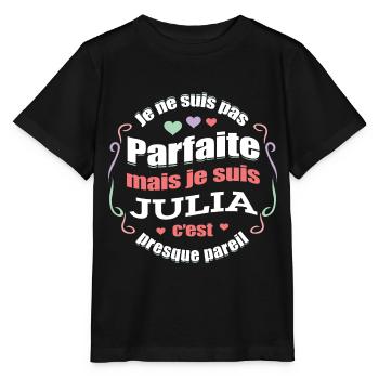 JULIA PARFAITE - PRENOM JULIA - T-shirt bio MINI CREATOR Stanley/Stella Enfant - noir - Devant - Mikhail (115cm)