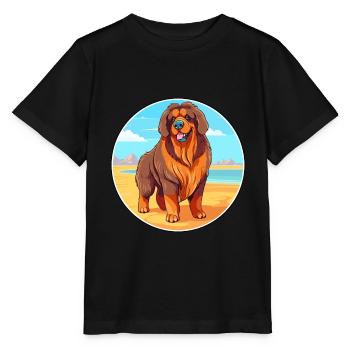 Tibetischer Mastiff Hund Rasse Cartoon Kawaii Clipart - Stanley/Stella Kinder T-Shirt MINI CREATOR  - Schwarz - Vorne - Mikhail (115cm)