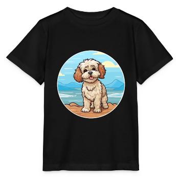 Shih Poo chien race dessin animé Kawaii Clipart chien animal de compagnie - T-shirt bio MINI CREATOR Stanley/Stella Enfant - noir - Devant - Mikhail (115cm)