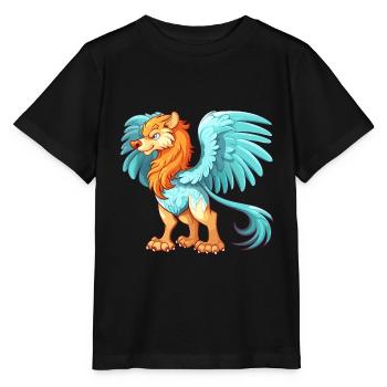 Griffin Colorful Watercolor Cartoon Kawaii Animal - Stanley/Stella MINI CREATOR Kids’ T-Shirt - black - Front - Mikhail (115cm)