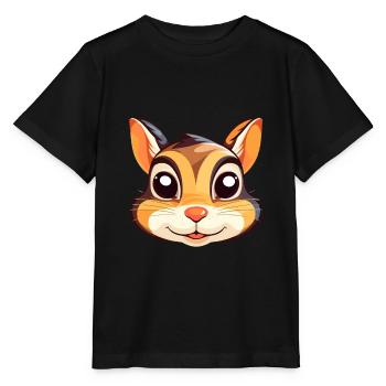 Chipmunk Aquarelle Colorée Dessin Animé Kawaii Animal - T-shirt bio MINI CREATOR Stanley/Stella Enfant - noir - Devant - Mikhail (115cm)