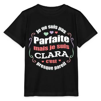 CLARA PARFAITE - PRENOM CLARA - T-shirt bio MINI CREATOR Stanley/Stella Enfant - noir - Devant - Mikhail (115cm)