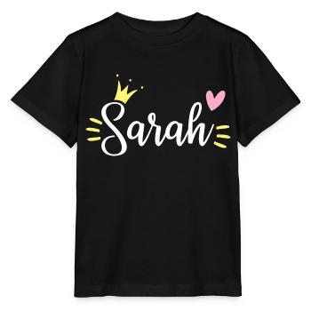 Sarah Name Crown - Stanley/Stella MINI CREATOR Kids’ T-Shirt - black - Front - Mikhail (115cm)