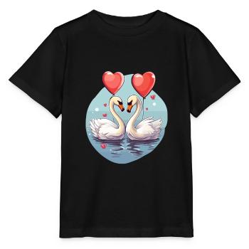 Cygnes Kawaii Cartoon Pet Jouant Avec Des Ballons - T-shirt bio MINI CREATOR Stanley/Stella Enfant - noir - Devant - Mikhail (115cm)