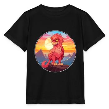 Griffin Colorful Watercolor Cartoon Kawaii Animal - Stanley/Stella MINI CREATOR Kids’ T-Shirt - black - Front - Mikhail (115cm)