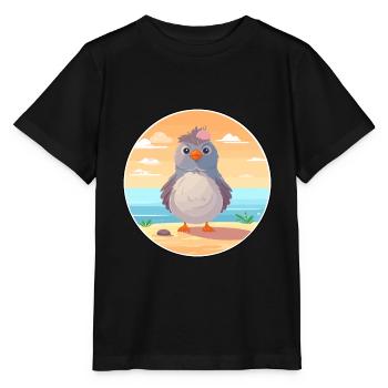 Cuckoo Cartoon Yoga Beach Summer Illustration - Stanley/Stella MINI CREATOR Kids’ T-Shirt - black - Front - Mikhail (115cm)