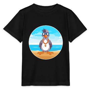 Jay Cartoon Yoga plage Illustration d’été - T-shirt bio MINI CREATOR Stanley/Stella Enfant - noir - Devant - Mikhail (115cm)