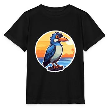 Jay drôle de dessin animé kawaii plage illustration - T-shirt bio MINI CREATOR Stanley/Stella Enfant - noir - Devant - Mikhail (115cm)