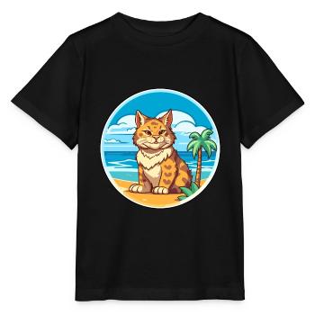 Rotluchs Aquarell Cartoon Kawaii Clipart Tier - Stanley/Stella Kinder T-Shirt MINI CREATOR  - Schwarz - Vorne - Mikhail (115cm)