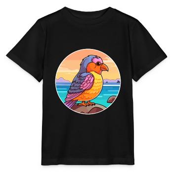 Cuckoo Watercolor Cartoon Kawaii Clipart Animal - Stanley/Stella MINI CREATOR Kids’ T-Shirt - black - Front - Mikhail (115cm)