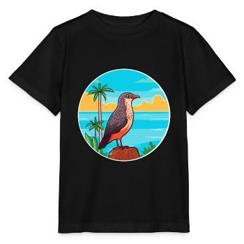 Cuckoo Watercolor Cartoon Kawaii Clipart Animal - Stanley/Stella MINI CREATOR Kids’ T-Shirt - black - Front - Mikhail (115cm)