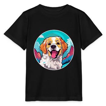 Alano Español Hunderasse Cartoon Kawaii Aquarell - Stanley/Stella Kinder T-Shirt MINI CREATOR  - Schwarz - Vorne - Mikhail (115cm)