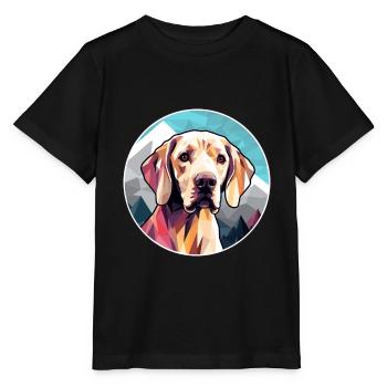 Braque Saint Germain chien race dessin animé kawaii Wate - T-shirt bio MINI CREATOR Stanley/Stella Enfant - noir - Devant - Mikhail (115cm)