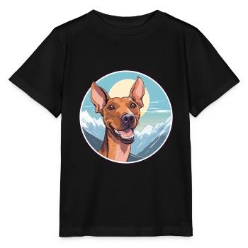 Cirneco Dell Ätna Hunderasse Cartoon Kawaii Waterco - Stanley/Stella Kinder T-Shirt MINI CREATOR  - Schwarz - Vorne - Mikhail (115cm)
