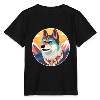 Chinese Imperial Dog Breed Cartoon Kawaii Watercol - Stanley/Stella MINI CREATOR Kids’ T-Shirt - black - Front - Mikhail (115cm)