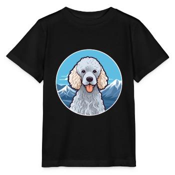 Corded Poodle Dog Breed Cartoon Kawaii Watercolor - Stanley/Stella MINI CREATOR Kids’ T-Shirt - black - Front - Mikhail (115cm)