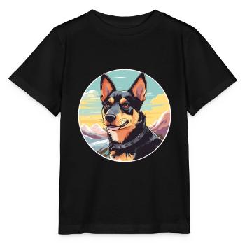 Lancashire Heeler Hunderasse Cartoon Kawaii Waterco - Stanley/Stella Kinder T-Shirt MINI CREATOR  - Schwarz - Vorne - Mikhail (115cm)