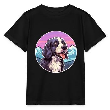 Portuguese Watchdog Dog Breed Cartoon Kawaii Water - Stanley/Stella MINI CREATOR Kids’ T-Shirt - black - Front - Mikhail (115cm)