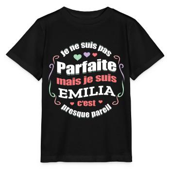 EMILIA PARFAITE - PRENOM EMILIA - T-shirt bio MINI CREATOR Stanley/Stella Enfant - noir - Devant - Mikhail (115cm)