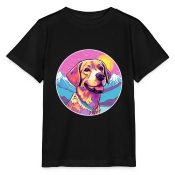 Braque Saint Germain chien race dessin animé kawaii Wate - T-shirt bio MINI CREATOR Stanley/Stella Enfant - noir - Devant - Mikhail (115cm)