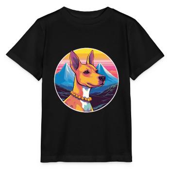 Cirneco Dell Ätna Hunderasse Cartoon Kawaii Waterco - Stanley/Stella Kinder T-Shirt MINI CREATOR  - Schwarz - Vorne - Mikhail (115cm)