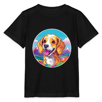 Cao De Castro Laboreiro Race De Chien Cartoon Kawaii W - T-shirt bio MINI CREATOR Stanley/Stella Enfant - noir - Devant - Mikhail (115cm)