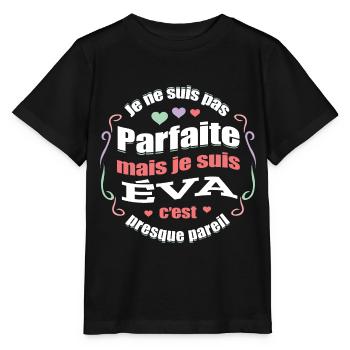 ÉVA PARFAITE - PRENOM ÉVA - T-shirt bio MINI CREATOR Stanley/Stella Enfant - noir - Devant - Mikhail (115cm)