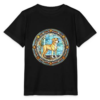 Chinese Imperial Dog Breed Stained Glass Colorful - Stanley/Stella MINI CREATOR Kids’ T-Shirt - black - Front - Mikhail (115cm)