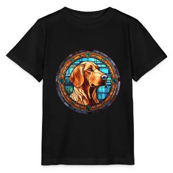 Cao De Castro Laboreiro chien race vitrail Co - T-shirt bio MINI CREATOR Stanley/Stella Enfant - noir - Devant - Mikhail (115cm)