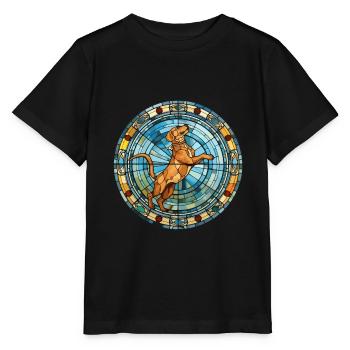 Cordoba chien de combat race vitrail coloré - T-shirt bio MINI CREATOR Stanley/Stella Enfant - noir - Devant - Mikhail (115cm)