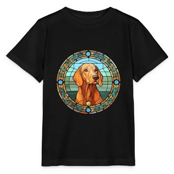Hannoveraner Hund Rasse Buntes Glas Wat - Stanley/Stella Kinder T-Shirt MINI CREATOR  - Schwarz - Vorne - Mikhail (115cm)