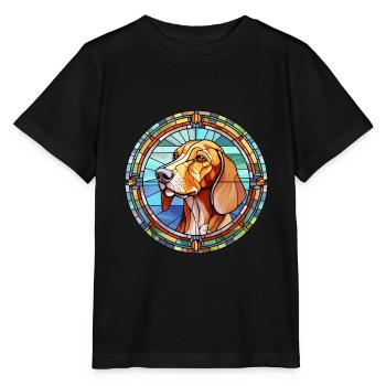 Polnischer Jagdhund Hunderasse Buntglasfarbe - Stanley/Stella Kinder T-Shirt MINI CREATOR  - Schwarz - Vorne - Mikhail (115cm)