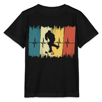 Battement de cœur Vintage Hockey - T-shirt bio MINI CREATOR Stanley/Stella Enfant - noir - Devant - Mikhail (115cm)