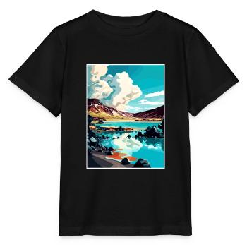 Blaue Lagune Island Vintage Reiseposter Souvenir - Stanley/Stella Kinder T-Shirt MINI CREATOR  - Schwarz - Vorne - Mikhail (115cm)
