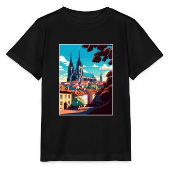 Brünn Tschechische Republik Vintage Reiseplakat Souvenir - Stanley/Stella Kinder T-Shirt MINI CREATOR  - Schwarz - Vorne - Mikhail (115cm)