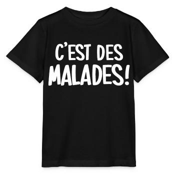 C'est des malades! - T-shirt bio MINI CREATOR Stanley/Stella Enfant - noir - Devant - Mikhail (115cm)