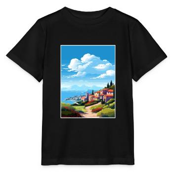 Île d’Elbe Italie Vintage voyage affiche WPA Souvenir - T-shirt bio MINI CREATOR Stanley/Stella Enfant - noir - Devant - Mikhail (115cm)
