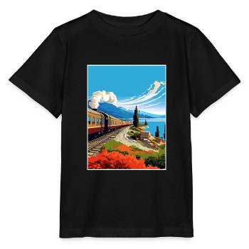 Orient Express Europa Deko Vintage Reiseposter - Stanley/Stella Kinder T-Shirt MINI CREATOR  - Schwarz - Vorne - Mikhail (115cm)