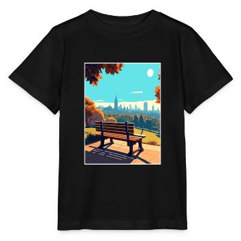 Hampstead Heath London Skyline Travel Poster - Stanley/Stella MINI CREATOR Kids’ T-Shirt - black - Front - Mikhail (115cm)