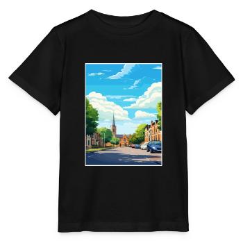 Leighton Buzzard England Vintage Travel Poster WPA - Stanley/Stella MINI CREATOR Kids’ T-Shirt - black - Front - Mikhail (115cm)