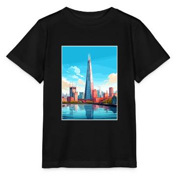 The Shard London England Vintage Travel Poster WPA - Stanley/Stella MINI CREATOR Kids’ T-Shirt - black - Front - Mikhail (115cm)