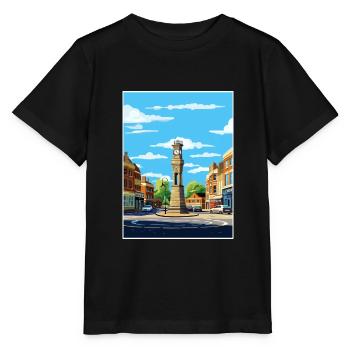 Leighton Buzzard England Vintage Travel Poster WPA - Stanley/Stella MINI CREATOR Kids’ T-Shirt - black - Front - Mikhail (115cm)