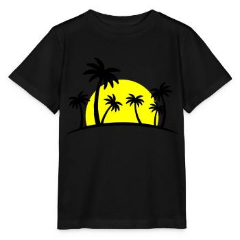 Palmiers de plage 2 - T-shirt bio MINI CREATOR Stanley/Stella Enfant - noir - Devant - Mikhail (115cm)