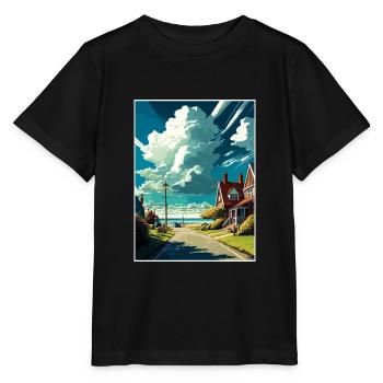 New Romney England Kent Vintage Reiseposter WPA - Stanley/Stella Kinder T-Shirt MINI CREATOR  - Schwarz - Vorne - Mikhail (115cm)