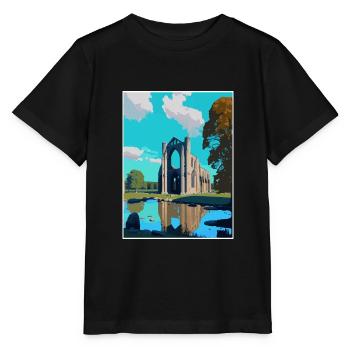 Bolton Abbey England Vintage Travel Poster WPA Art - Stanley/Stella MINI CREATOR Kids’ T-Shirt - black - Front - Mikhail (115cm)