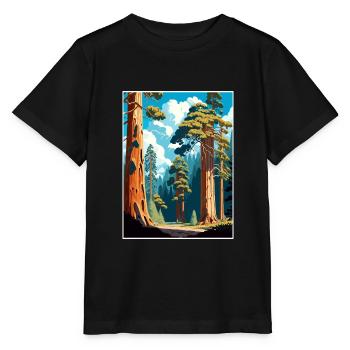 Souvenir du parc d’État de Big Basin Redwoods en Californie - T-shirt bio MINI CREATOR Stanley/Stella Enfant - noir - Devant - Mikhail (115cm)