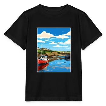 Bude Cornwall Vintage Reiseposter WPA Souvenir - Stanley/Stella Kinder T-Shirt MINI CREATOR  - Schwarz - Vorne - Mikhail (115cm)
