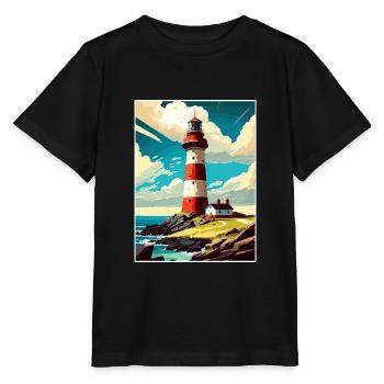 Plymouth Angleterre Vintage voyage affiche Souvenir - T-shirt bio MINI CREATOR Stanley/Stella Enfant - noir - Devant - Mikhail (115cm)